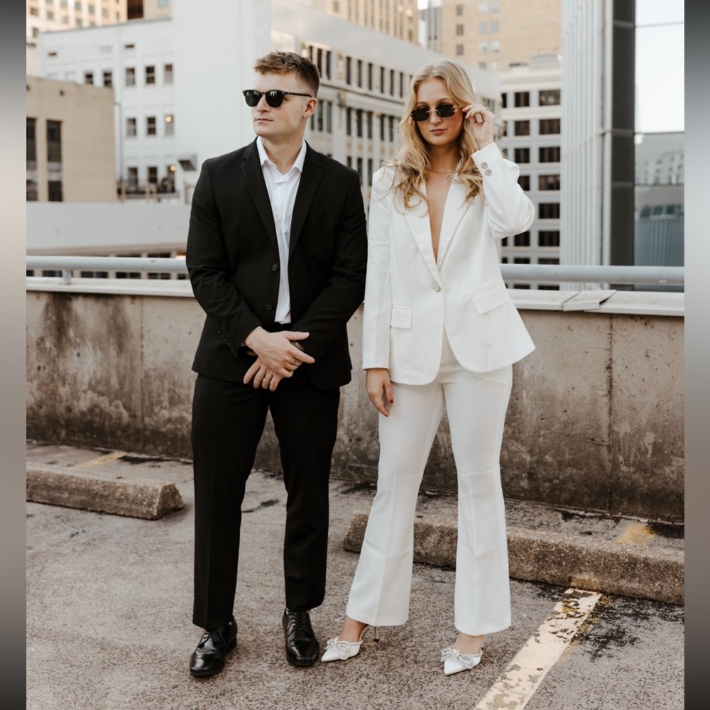 White pants suit